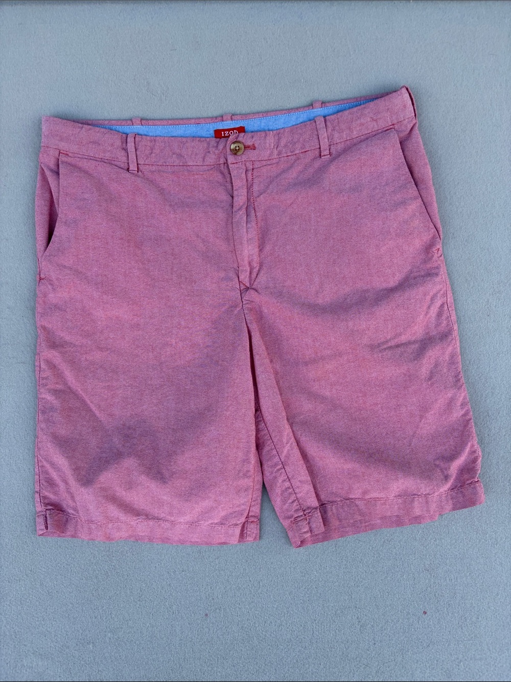 Izod Men's Pink Flat Front Chino Shorts